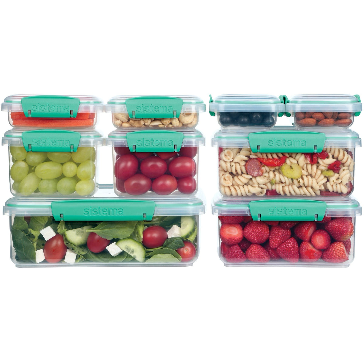 To Go Rectangular Food Storage Container Set with Removable Dividers, 18-pc