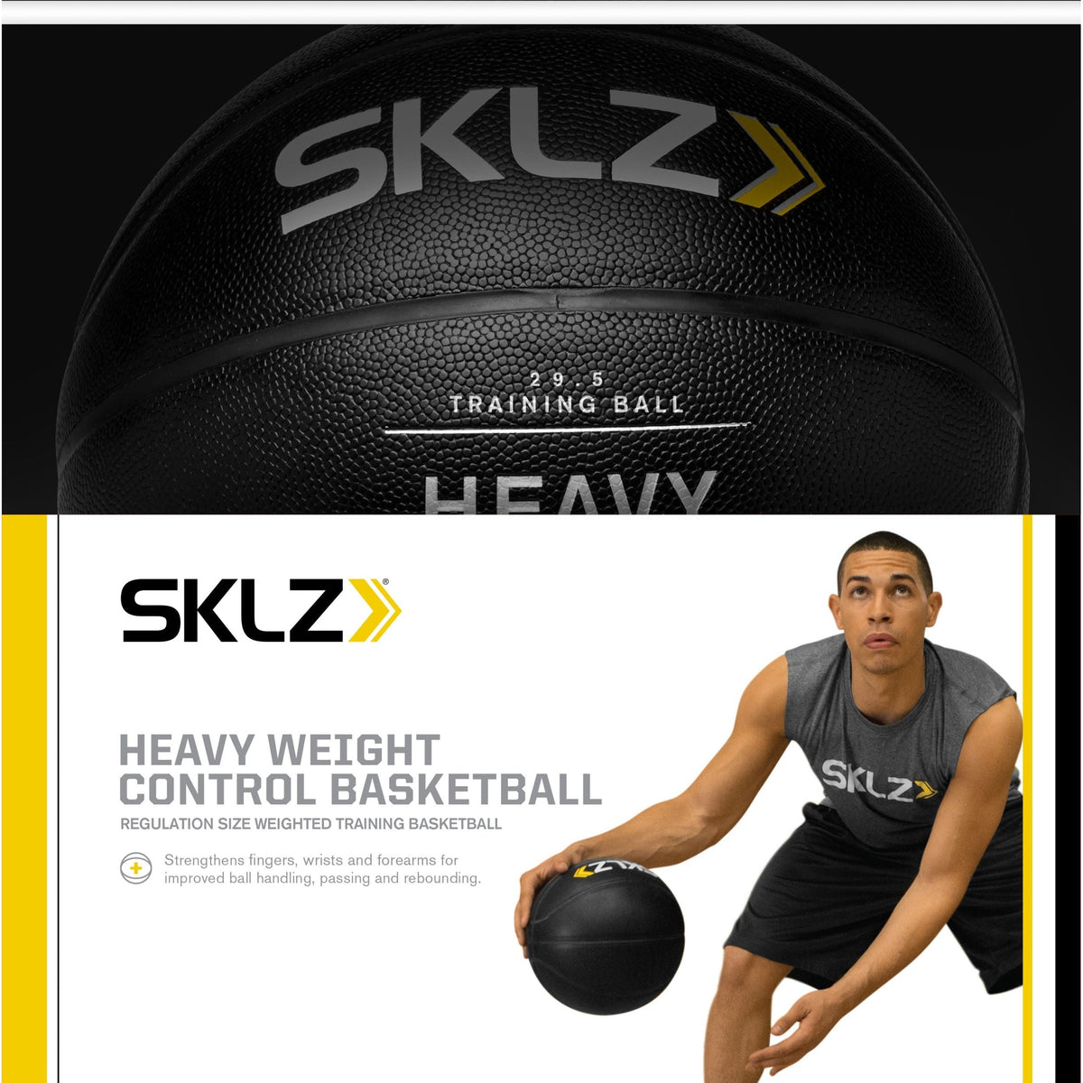 Heavy Weight Control Indoor/Outdoor Training Basketball For Strength & Ball Handling, 3-lbs