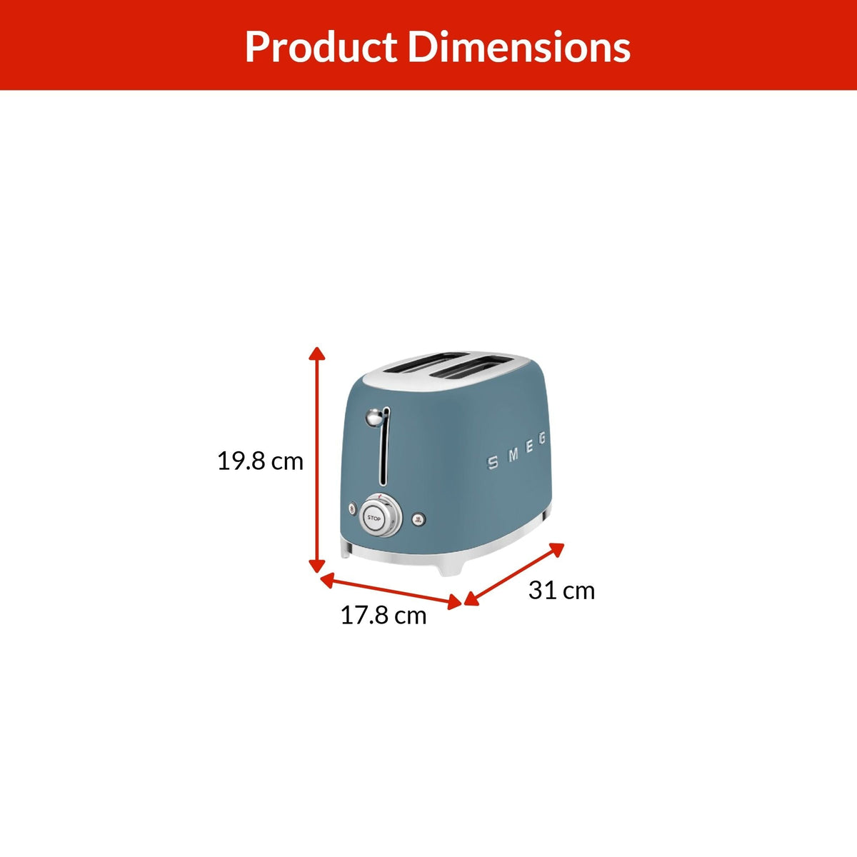 Compact 2-Slice Traditional Toaster, Storm Blue