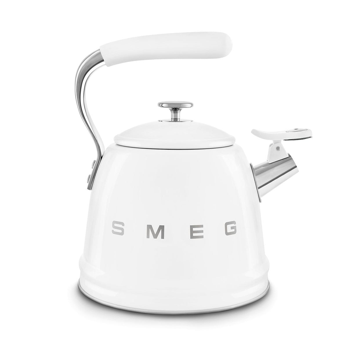 Traditional Stove Top Whistling Kettle, White, 2.3-L