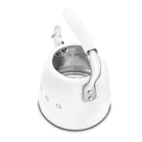 Traditional Stove Top Whistling Kettle, White, 2.3-L