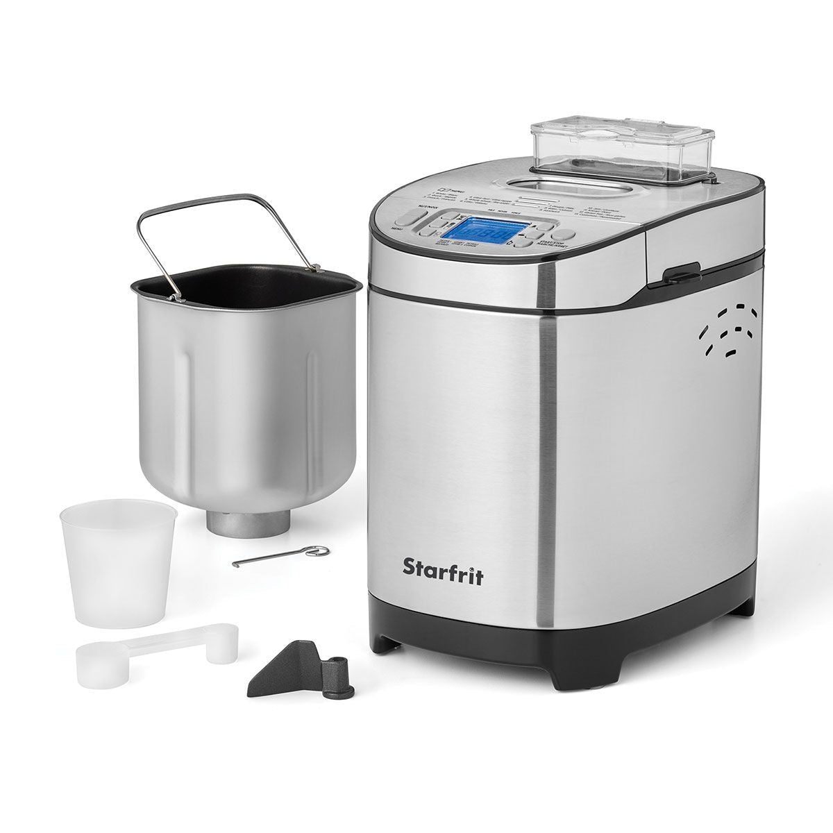 Bread Maker with 12 Digital Functions, Stainless Steel, 2lb