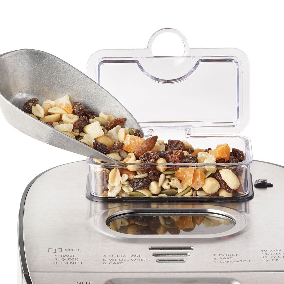 Bread Maker with 12 Digital Functions, Stainless Steel, 2lb