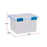 Clear Storage Box with Gasketed Lid, 30-L