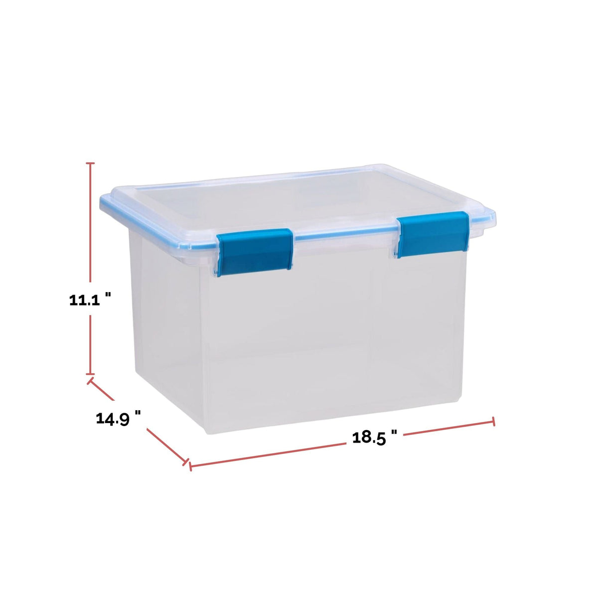 Clear Storage Box with Gasketed Lid, 30-L