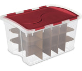 Transparent Ornament Storage Box with Flip-top Lid, 45-L