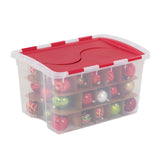 Transparent Ornament Storage Box with Flip-top Lid, 45-L