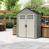 Everett 6x3-ft Dove Grey All-Weather Storage Shed