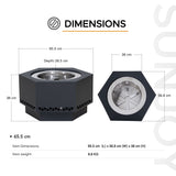 Hexagonal Low Smoke Stainless Steel Fire Pit, 26-in