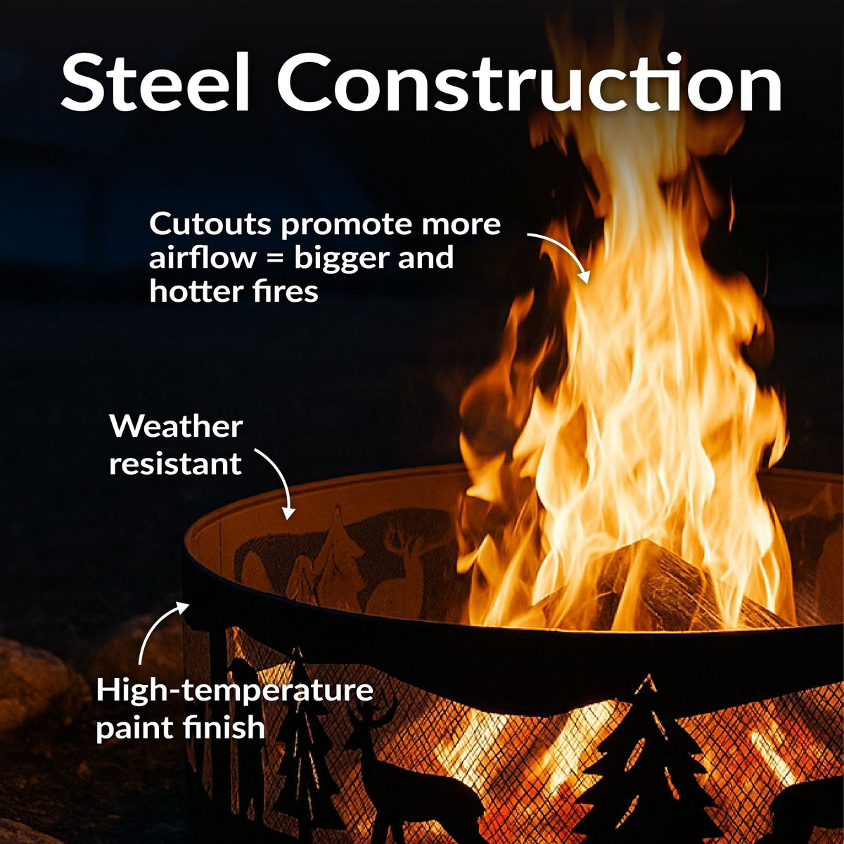 Decor Forest Wilderness Fire Ring, 36-in