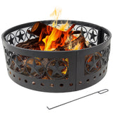 Décor Heavy-Duty Steel Cut Out Campfire Ring, 36-in