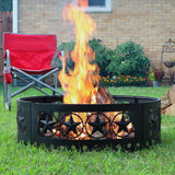 Décor Heavy-Duty Steel Cut Out Campfire Ring, 36-in