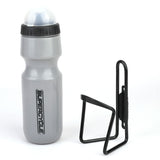 Wide Mouth Self-Sealing Bike Water Bottle withCage/Holder, BPA Free, Silver, 21-oz