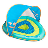Grow-with-Me Inflatable UV-Protected Baby Swim Float/Boat with Canopy, Blue, Ages 6-24 months