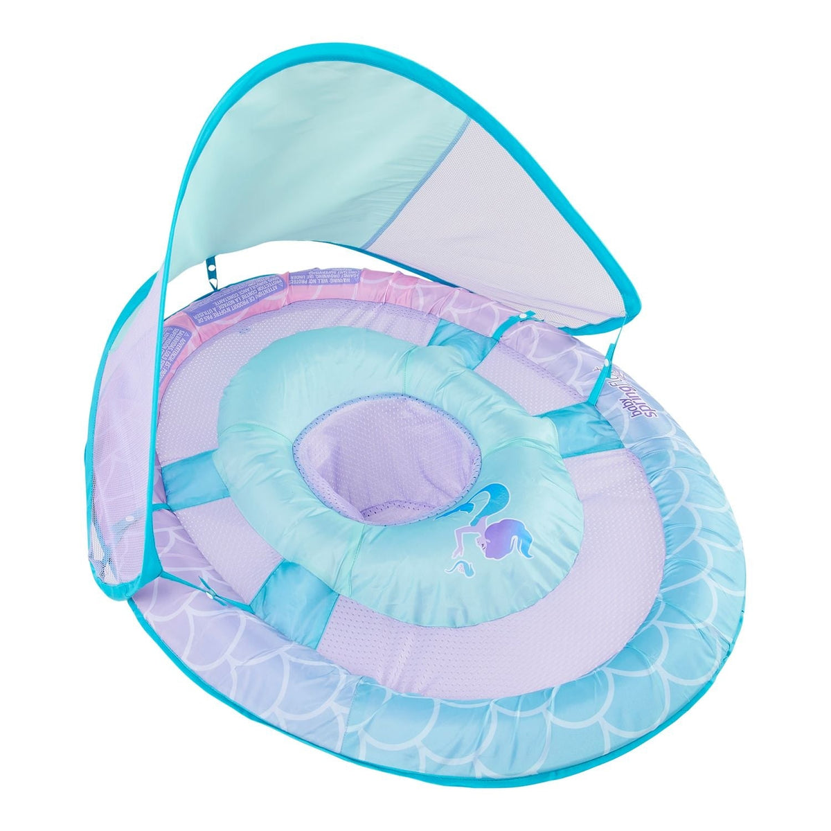 Baby Spring Pool/Water Float with Removable Sun Canopy, Mermaid Design, Ages 9-24m