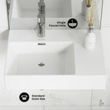 St. Tropez Ceramic Wall Hung Sink with Left Side Faucet Mount, 24-in x 18-in