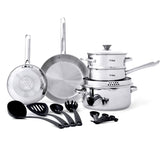 Cook and Strain Stainless Steel Cookware Set, 15-pc