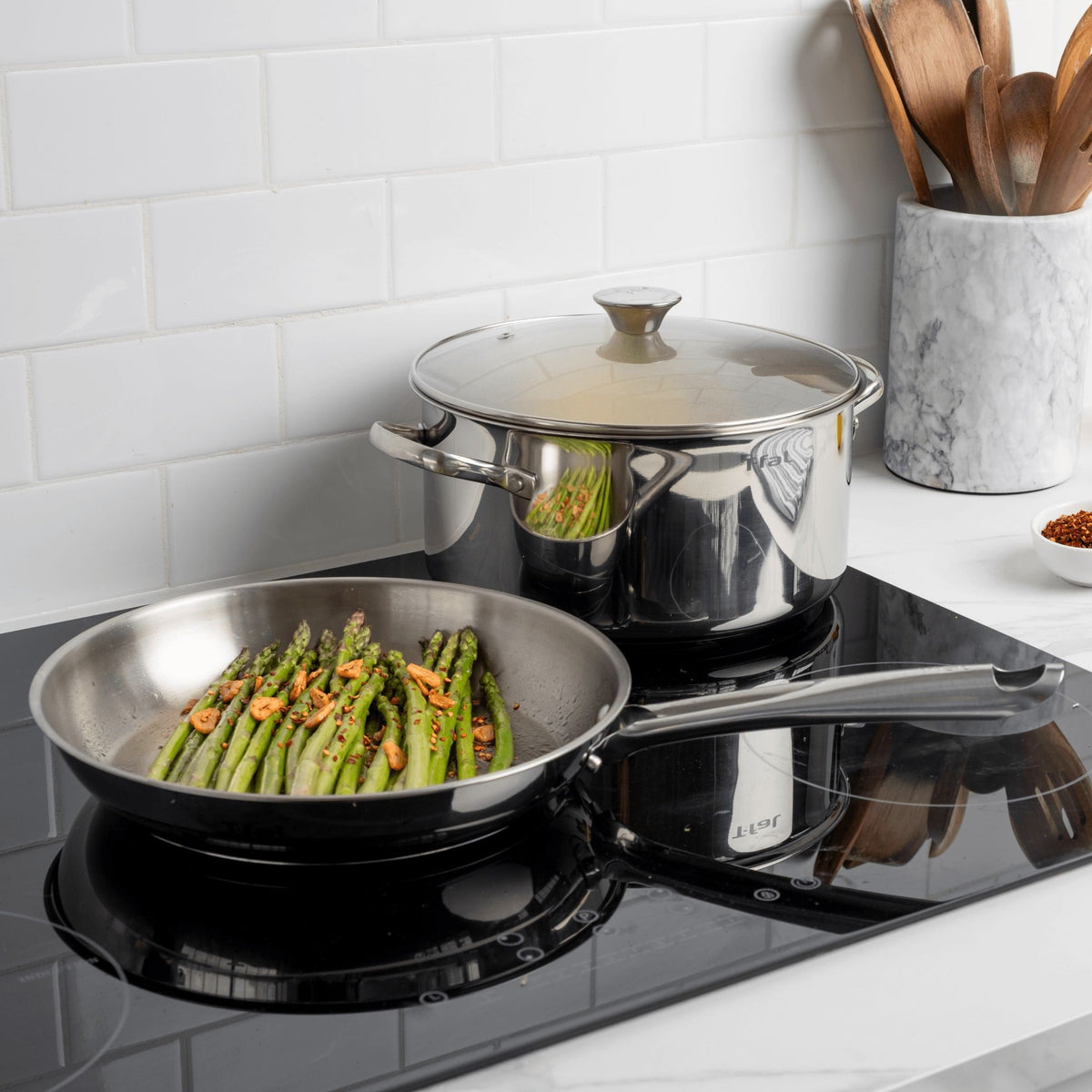 Viva Stainless Steel Cookware Set, Dishwasher & Oven Safe, Pots and Pans Set, 10-pc