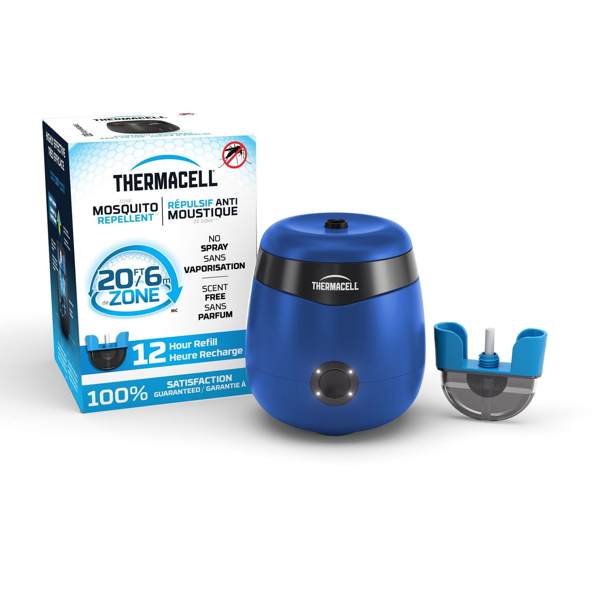 E-ZoneGuard Patio Rechargeable Mosquito Repeller with 12-Hr Refill and 5.5-Hr Battery, Royal Blue