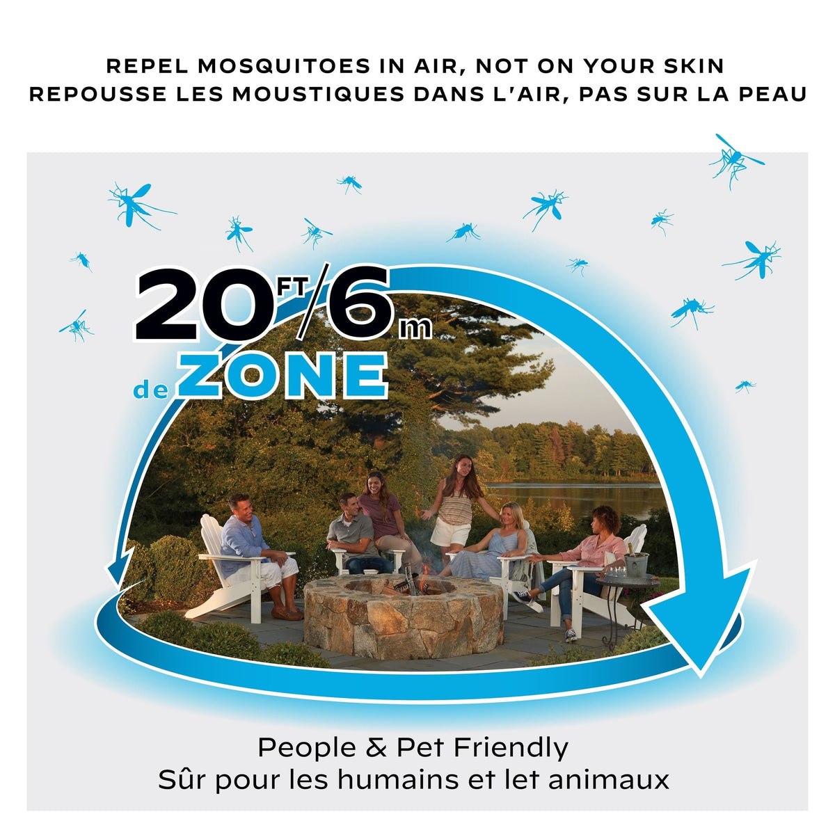 E-ZoneGuard Patio Rechargeable Mosquito Repeller with 12-Hr Refill and 5.5-Hr Battery, Charcoal