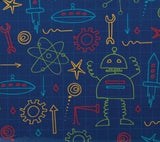 Kids Standard Insulated Soft Reusable Lunch Bag, Robot Doodles