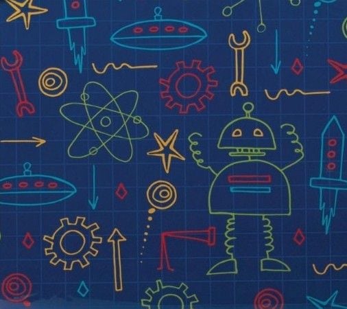 Kids Standard Insulated Soft Reusable Lunch Bag, Robot Doodles