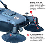 Commercial Push Sweeper & Hard Floor Cleaner, 38-in