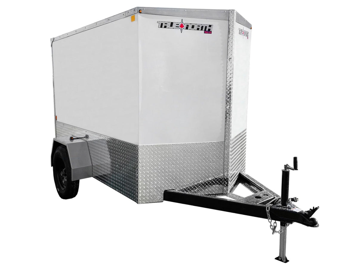5 x 8-ft Enclosed Trailer with Ramp Door, White