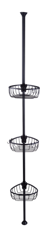 Type A Adjustable 3-Basket Rust-Proof Aluminum Shower Pole Caddy, Various Colours