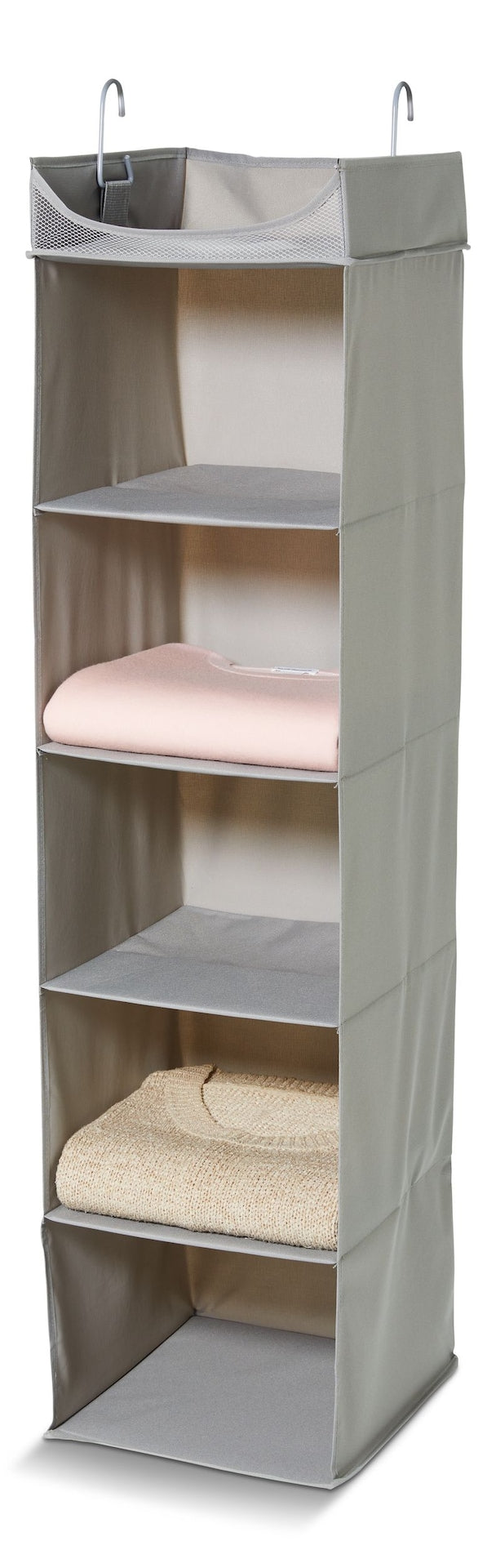 type A Ease 5-Shelf Hanging Closet Organizer, Grey