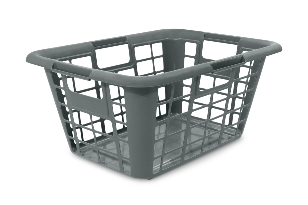 type A Laundry Basket, 23.25 x 17 x 11-in, Grey