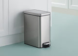 Type A Stella Slim Stainless Steel Rectangular Step Indoor Refuse Container, 10-L