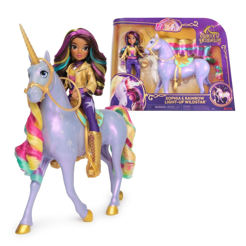 Sophia & Interactive Rainbow Light-up Wildstar Unicorn Toy, Ages 4+