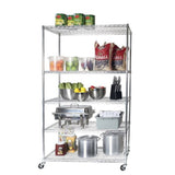 5-Tier Heavy Duty Shelving, 48-in x 24-in x 72-in, Chrome
