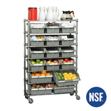 7-Tier NSF 16-Bin Rack Shelving, 36-in x 14-in x 56-in