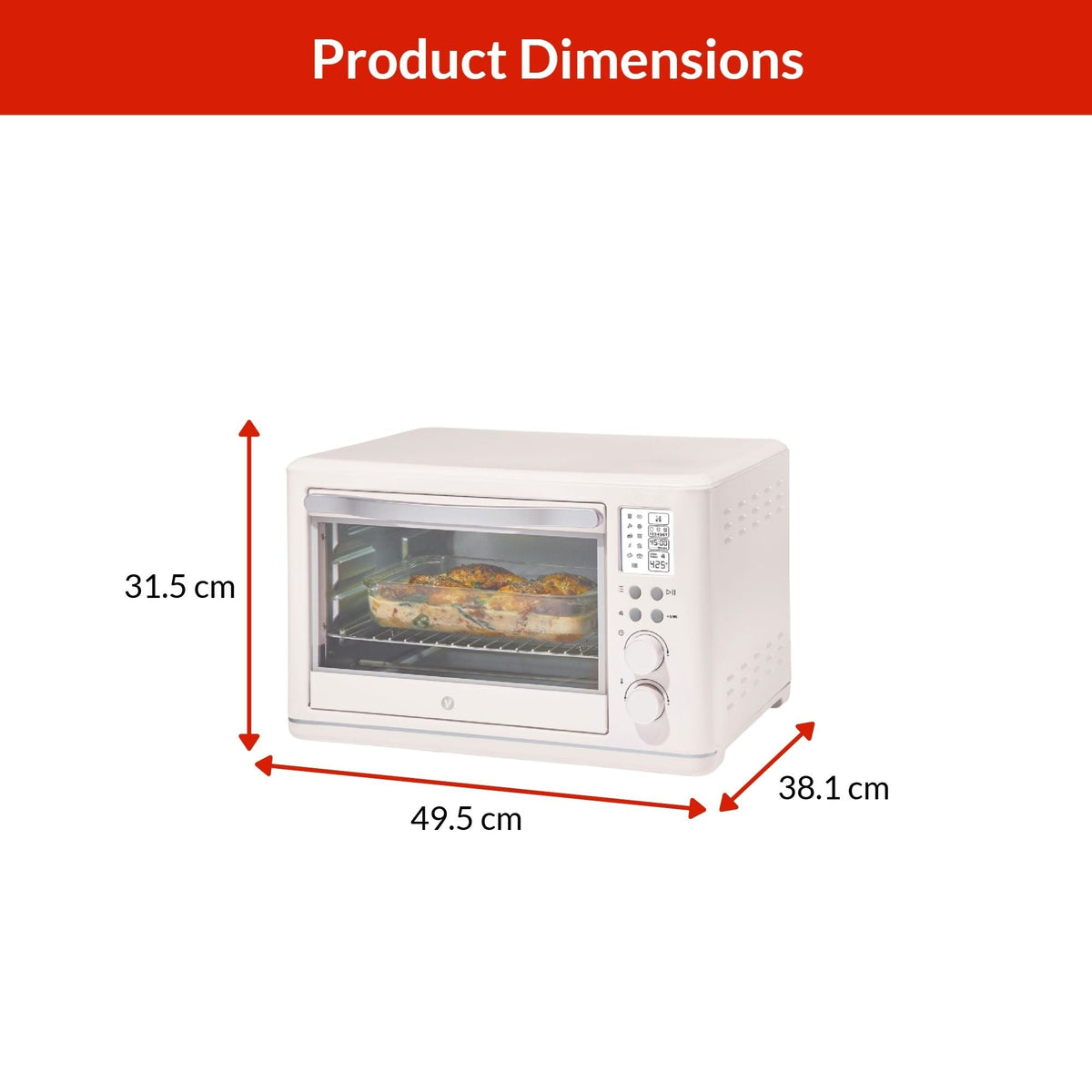 Digital Multi-Functional Air Fryer Toaster Oven with 11 Pre-Set Functions, Shortbread, 6-Slices