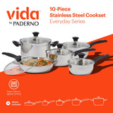 Everyday Series Premium Stainless Steel Cookware Set, Dishwasher & Oven-Safe, 10-pc