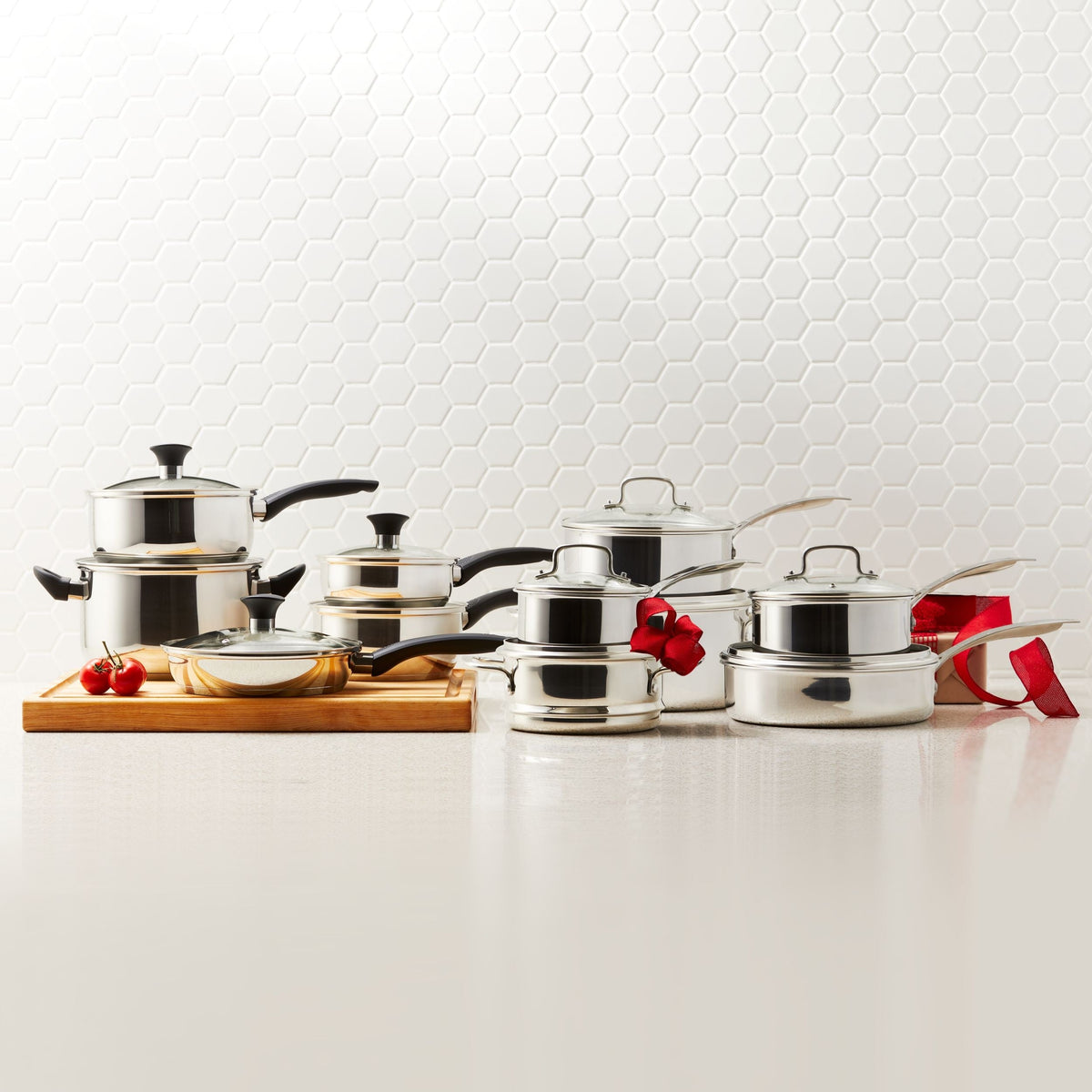 Everyday Series Premium Stainless Steel Cookware Set, Dishwasher & Oven-Safe, 10-pc