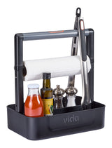Multi-Purpose Grill Caddy with Adjustable Handle