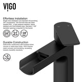 Amada Single Handle Vessel Sink Bathroom Faucet, Matte Black