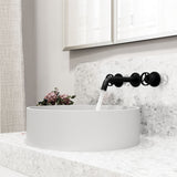 Anvil Round White Composite Bathroom Sink/Basin Set with Cass Wall Mount Faucet and Pop-Up Drain