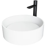 Anvil Round White Composite Bathroom Sink/Basin Set with Gotham Faucet and Pop-Up Drain