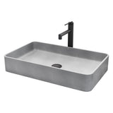 Basilica Gothic Grey Bathroom Sink/Basin Set with Sterling Faucet and Rectangular Vessel
