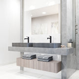 Basilica Gothic Grey Bathroom Sink/Basin Set with Sterling Faucet and Rectangular Vessel