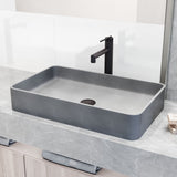 Basilica Gothic Grey Bathroom Sink/Basin Set with Sterling Faucet and Rectangular Vessel