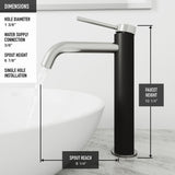 Cadman Grey Bathroom Sink/Basin Set with Lexington Faucet and Rectangular Vessel
