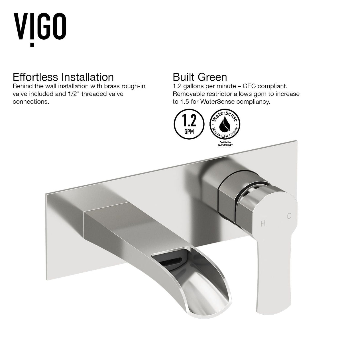 Cornelius Wall Mount Single Handle Bathroom Sink Faucet, WaterSense Certified, Brushed Nickel