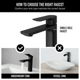Davidson Single Handle Single Hole Bathroom Sink Faucet, WaterSense Certified, Matte Black