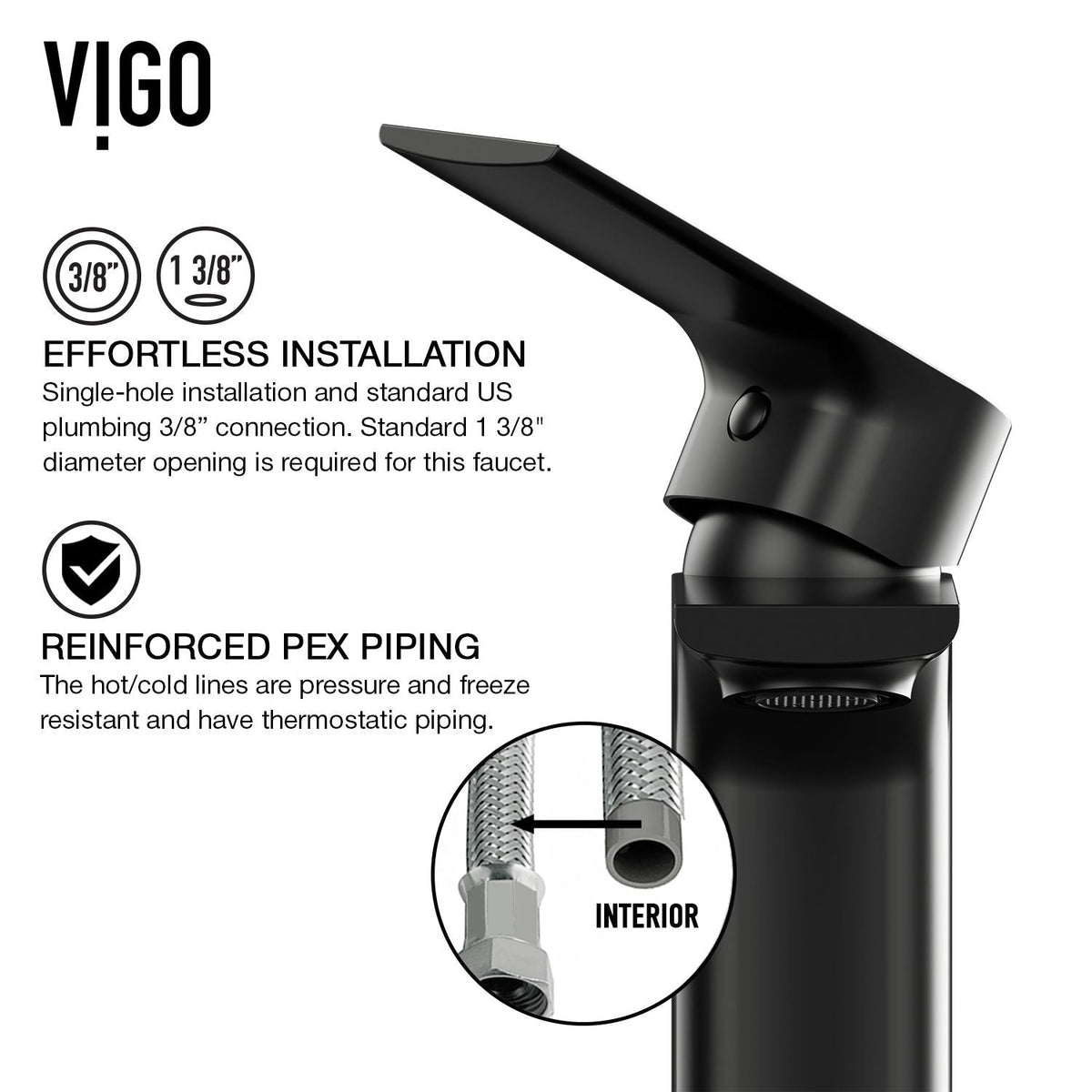 Davidson Single Handle Single Hole Bathroom Sink Faucet, WaterSense Certified, Matte Black