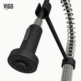 Edison Single Handle Pull Down Kitchen Faucet, Stainless Steel/Matte Black
